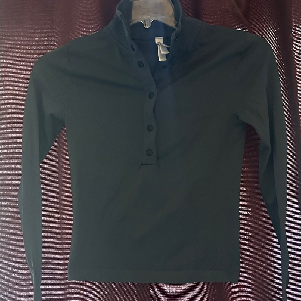 Athleta blue 1/4 Button-Down Shirt-XS